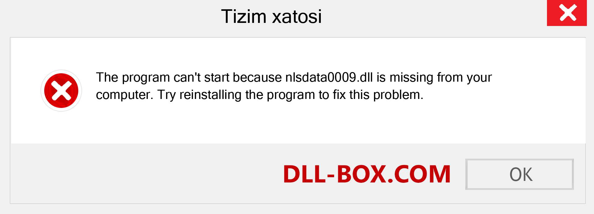 nlsdata0009.dll fayli yo'qolganmi?. Windows 7, 8, 10 uchun yuklab olish - Windowsda nlsdata0009 dll etishmayotgan xatoni tuzating, rasmlar, rasmlar